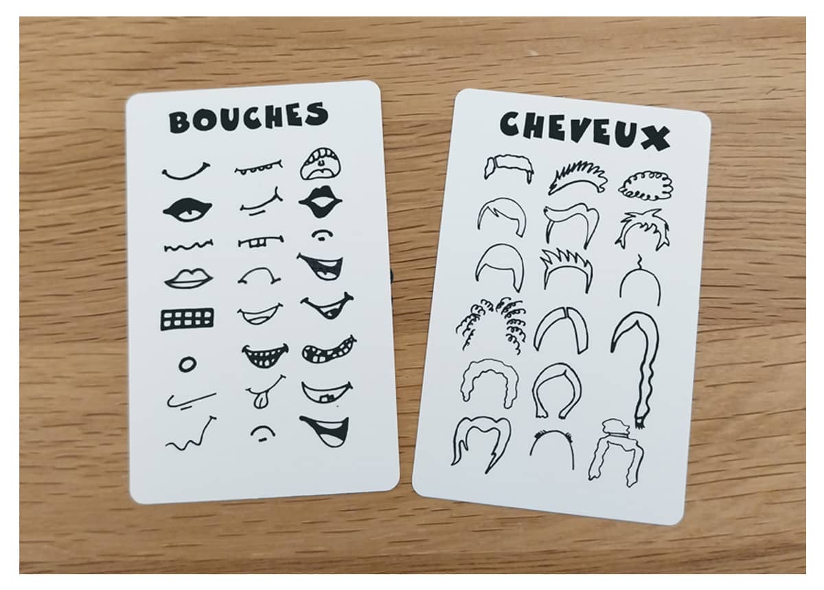 Exemples de traits du visage à reproduire — jeu de coloriage Cartooneo