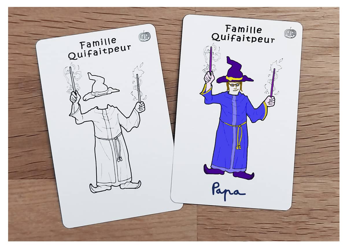 Colorier les cartes du jeu Les Déguisés