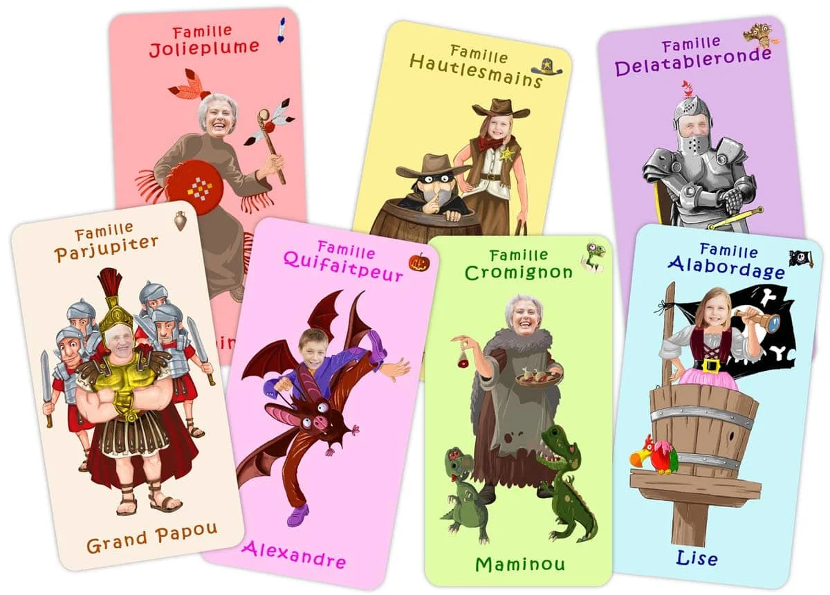 Jeu de 7 familles personnalisé avec des photos. Déguisements