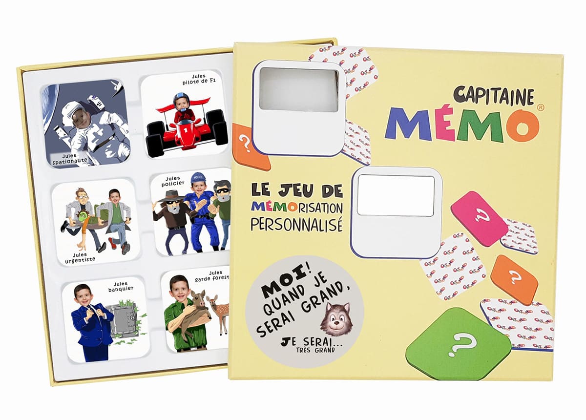 Boite ouverte du jeu de mémory cartooneo