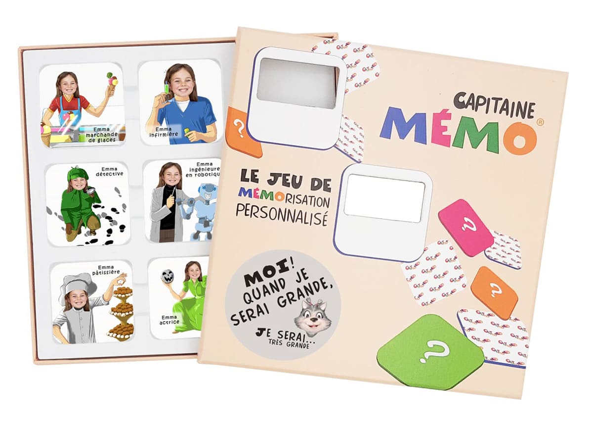 exemple de jeu de mémory personnalisé avec le thème des métiers