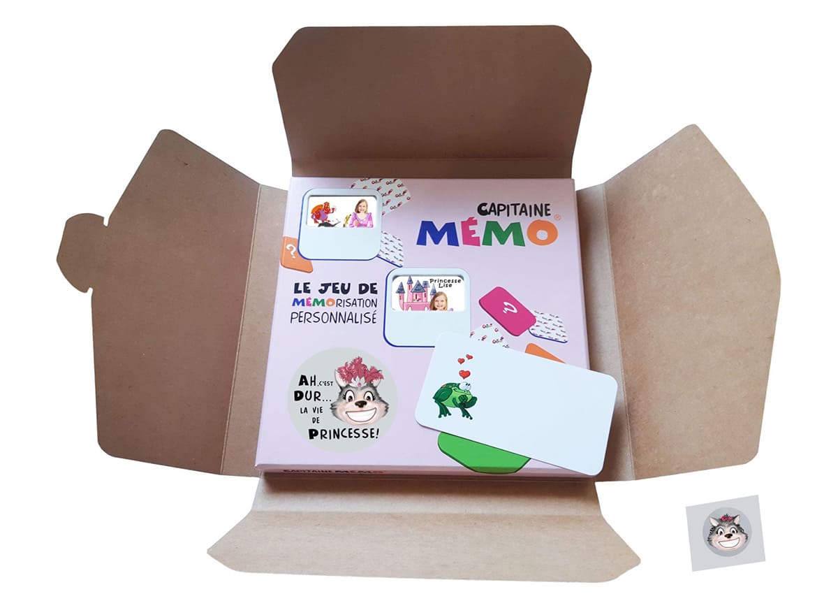 Mémory princesse dans son enveloppe cadeau